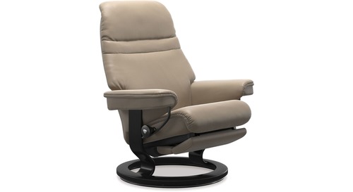 Stressless® Sunrise Medium Leather Recliner - Classic Power Leg & Back Stressless® Sunrise Medium Leather Recliner - Classic Power Leg & Back